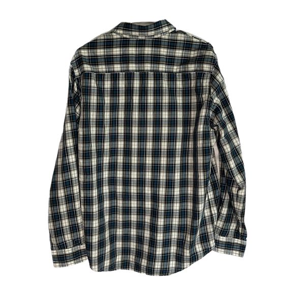 Croft & Barrow Teal, White, and Gold Plaid Dress Shirt, Medium, Pre-owned - Picture 3 of 6